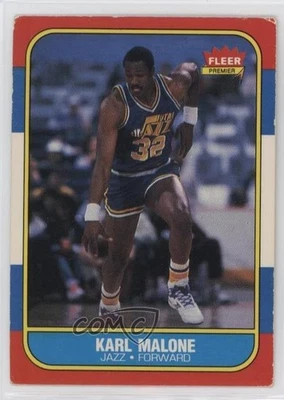 Fleer Karl Malone #68 Rookie RC HOF 1986-87 Foto 1 de 2