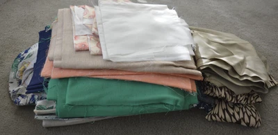 Large 13 Pound Assorted Quilting Sewing Fabric Scrap Lot and Clothing Patterns - Image 1 of 4