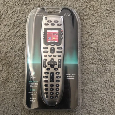 Logitech Harmony 650 Universal Remote Control Color Screen Silver NEW SEALED - Image 1 of 4