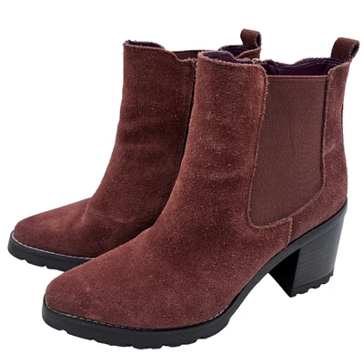 Franco Sarto Para Mujer 8M Cuero Marrón Trent Bloque Tacón Cremallera Lateral Grunge Clásico Foto 1 de 4