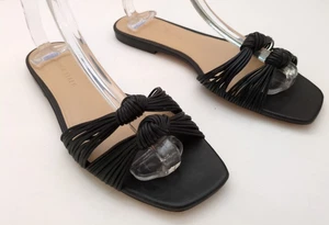 Sandalias planas Veronica Beard Gemma negras talla 9,5 Vero Cuoio (KS6) - Imagen 1 de 9