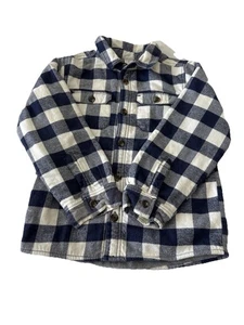 Carter’s Flannel Shirt Boy’s Shacket Plaid Long Sleeve Button Down Size 7 - Picture 1 of 6