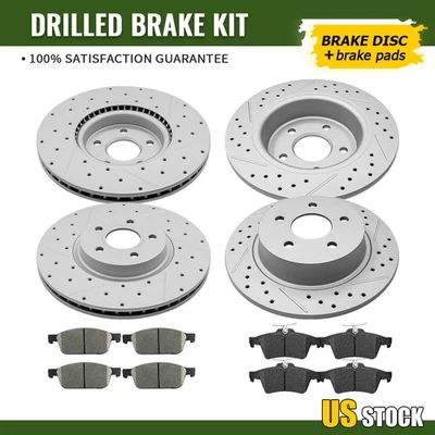 Pastilhas de cerâmica rotores de freio dianteiro traseiro para 2013 - 2016 Ford Escape Transit Connect - Imagem 1 de 4