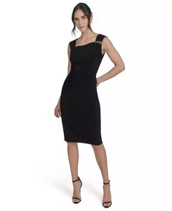 Vestido Vaina Jessica Howard Petite Sin Mangas Asimétrico Talla 14P $109 - Imagen 1 de 5
