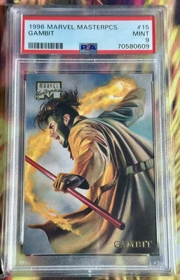 1996 Marvel Masterpieces GAMBIT PSA 9 #15 LOW POP Base Set Mint X-MEN Venom - Image 1 of 3