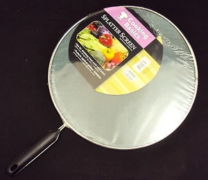 Spatter Screen / Grease Guard ~ Fine Mesh Metal Screen w/Handle ~ Fits Most Pans - Picture 1 of 8