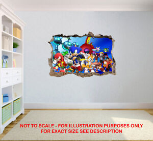 SONIC THE HEDGEHOG WALL ART STICKER GAME HIGH QUALITY BEDROOM DECAL PRINT