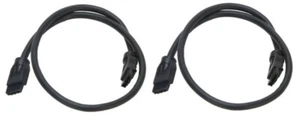 20cm 8" Black SATA 3 III Round SSD/HDD Data Cable Straight to Straight 2-Pack - Picture 1 of 1