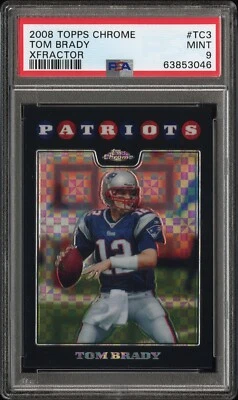 2008 Topps Chrome #TC3 Tom Brady Xfractor PSA 9 - Image 1 of 2