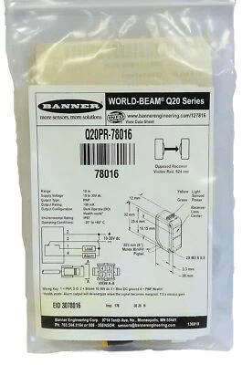 Banner Engineering Q20PR-78016 97942-162K167H01 Photoelectric Sensor - Image 1 of 4