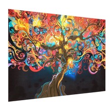 1 X Psychedelic Trippy Tree Abstract Art Silk Print Cloth Poster Home Wall Decor
