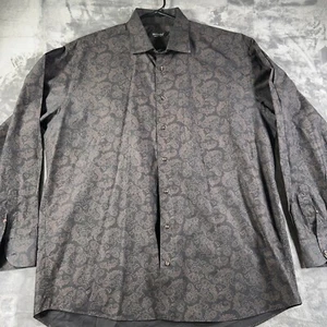 St. Croix Men’s 2XL Button Up Shirt Paisley Made In Italy Long Sleeve Brown - Picture 1 of 8