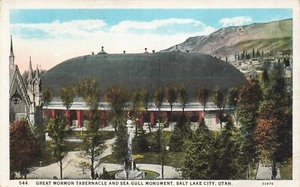 Postcard Great Mormon Tabernacle & Sea Gull Monument Salt Lake City Utah UT DB - Picture 1 of 2