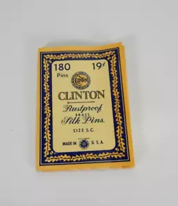 Spille da cucire vintage in ottone per seta antiruggine taglia SC di Clinton Made in USA - Foto 1 di 5