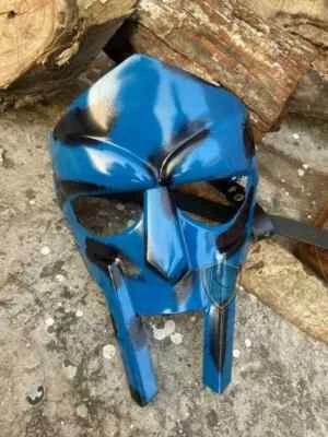 Blue MF Doom Gladiator Mask steel Finish Handmade Design For Halloween gift - Image 1 of 4
