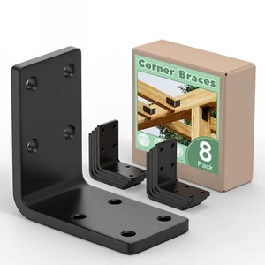 L Brackets for Wooden Furniture8 Pcs 2.4''x2.4''x1.2'' Corner Braces11-ga Ext... - Picture 1 of 9