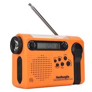 HanRongDa Emergency Solar Radio: AM/FM/SW LED Light 2000mAh SOS Alert - Picture 1 of 9