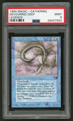 1994 MTG Magic the Gathering Card Legends Devouring Deep PSA 9 - Image 1 of 2