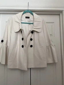 White Principles Jacket Lined With Black Buttons And Bracelet Length Sleeves - Picture 1 of 3