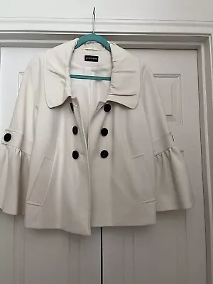 White Principles Jacket Lined With Black Buttons And Bracelet Length Sleeves - Image 1 of 3