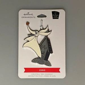 Disney Nightmare Before Christmas Zero metallo scintillante ornamento vacanze NUOVO COME NUOVO - Foto 1 di 4