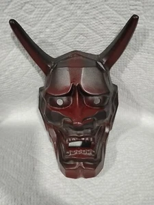Japanese Mask Hannya Demon Kagura Kabuki Folk Craft Vintage Samurai God - Picture 1 of 18