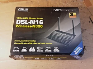 Asus DSL-N16 Wireless-N300 VDSL/ADSL Wi-Fi Modem Router BOXED - Picture 1 of 9