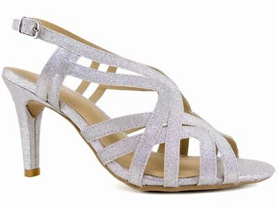 Sandalia de vestir Rialto Randie para mujer plateada brillante talla 7 M Foto 1 de 4