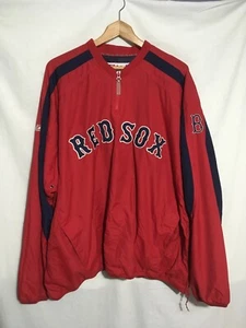 Boston Red Sox Hombres 2XL / XXL Majestuoso Auténtico Pullover 1/4 Cremallera Chaqueta Fenway - Imagen 1 de 18