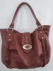 Unbranded Brown Shoulder Bag Magnetic Strap + Zip Collapse Handbag Purse - Picture 1 of 7