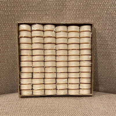 Vtg. STAR AMERICAN THREAD 72 DISC BOBBINS Style G Polyester Off White25 Yards Ea - Image 1 of 2