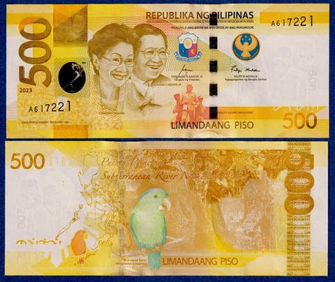 Philippines  500 Piso (2023)  P-W234 UNC Banknote - New Logo Seal 7 Cover