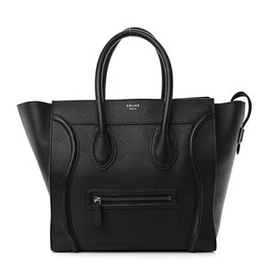 Celine Black Drummed Calfskin Mini Luggage Tote Bag - Picture 1 of 9