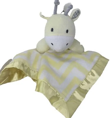 Circo Giraffe Baby Yellow White Chevron Security Blanket Lovey Satin Zig Zag - Image 1 of 4