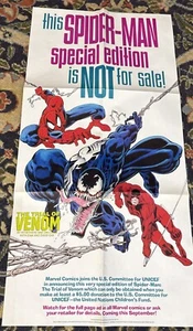 Trial of Venom UNICEF Folded Promo Poster Marvel Comics 16 X 32.5 1992 - Bild 1 von 4