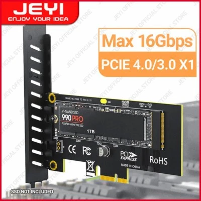 M.2 NVME SSD To PCIe 4.0/3.0 X1 Gen 4 Adapter Card 16Gbps Full Speed - Image 1 of 4