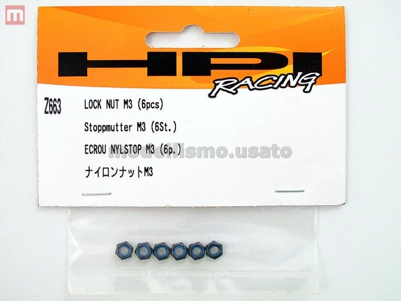 HPI Z663 Dado Autobloccante M3 (6) Lock Nut modellismo - Immagine 1 di 1