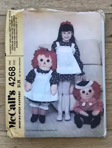 McCalls Raggedy Ann & Andy Doll Pattern #4268 for 36" Dolls UNCUT NO TRANSFERS - Picture 1 of 3