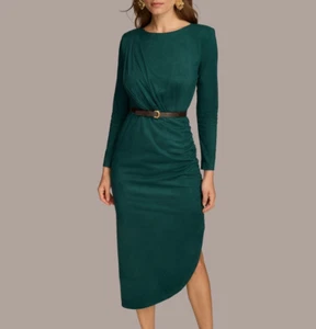 Donna Karan New York Boat-Neck Side-Shirred Dress MSRP $139 - Picture 1 of 4