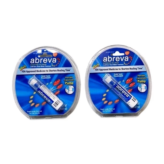 Lote de 2 paquetes Tratamiento Abreva Herpes Labial Fiebre Blister 2g 04/2027 Foto 1 de 1