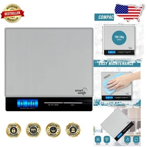 Sleek Stainless Steel Postal Scale with Tare Function - Weighs Up to 11 Pounds - Picture 1 of 10