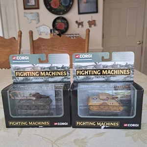CORGI SHOWCASE COLLECTION FIGHTING MACHINES, 2 Different M4 Sherman Tanks, NIB - Picture 1 of 4