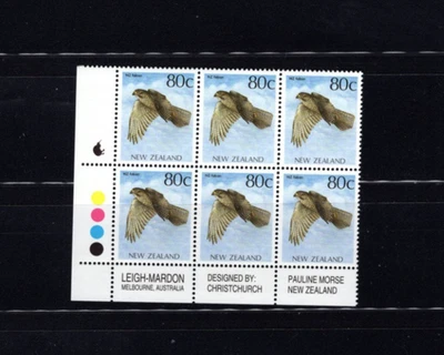 Nueva Zelanda 928 Hawks Birds Bloques de 6 1993 VF MNH LG Foto 1 de 2