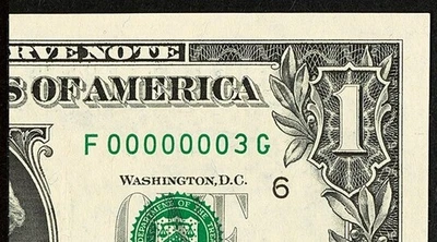 $1 1993 FRN Atlanta Fr# 1918-F Low Serial Number 3 PCGS 58 PPQ -AU - Image 1 of 3