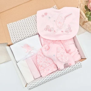 Girls Pink Floral Elephant 10 Piece Hamper Set - Picture 1 of 1