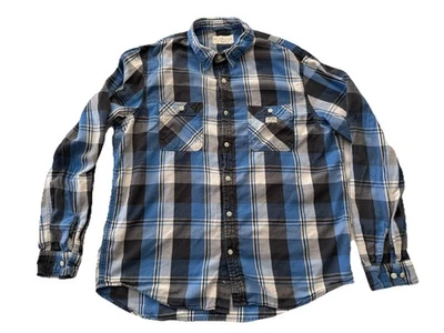 Polo Ralph Lauren DENIM & SUPPLY Camisa de Franela a Cuadros Azul para Hombres XL Foto 1 de 4