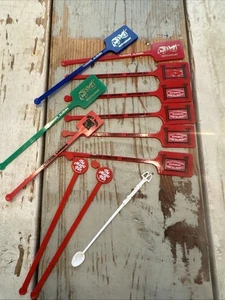 Vintage The Magic Pan Red + MORE Swizzle Stick Collectible Barware Stirrer 12pcs - Picture 1 of 10