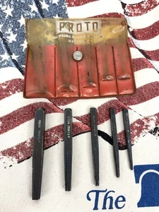 PROTO NO. 9500A 5-piece Screw Extractor Set. USA MADE Extractors USED See Photos - Picture 1 of 5