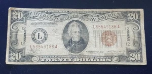 1934A $20 Hawaii | WWII Emergency Note | Fine | Fr. 2305 Rare WWII Issue | L-A - Picture 1 of 7