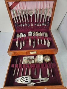 Juego de cubiertos de plata vintage National Silver KING EDWARD de 106 piezas - Imagen 1 de 15